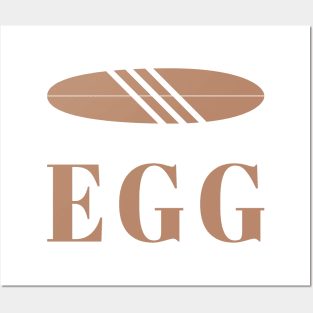 Egg Surfboard, Minimalist Illustration Posters and Art